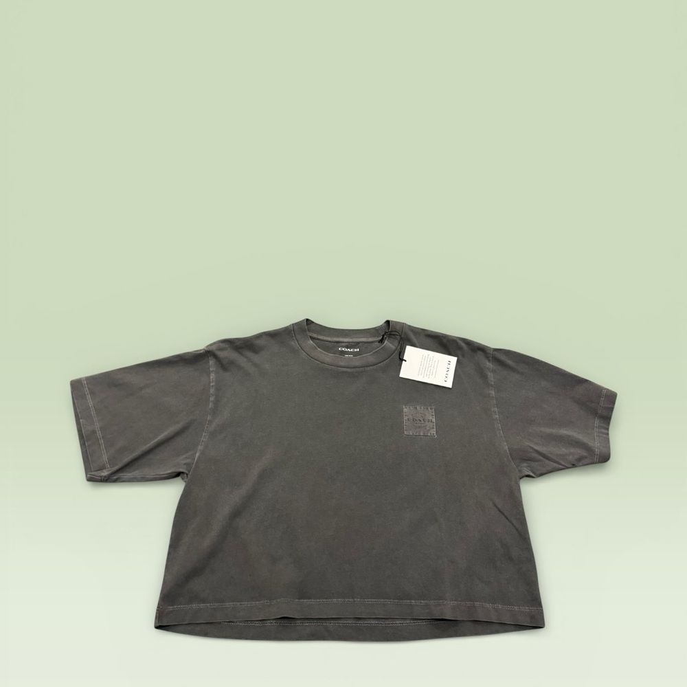 Coach Cropped Grey Smoke Shirt - Picture 2 of 8